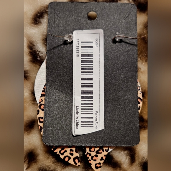 🆕️ Leopard & Glitter Dangle Earrings | Faux Leather | Layered | Y2K Look | Gold - Picture 2 of 3